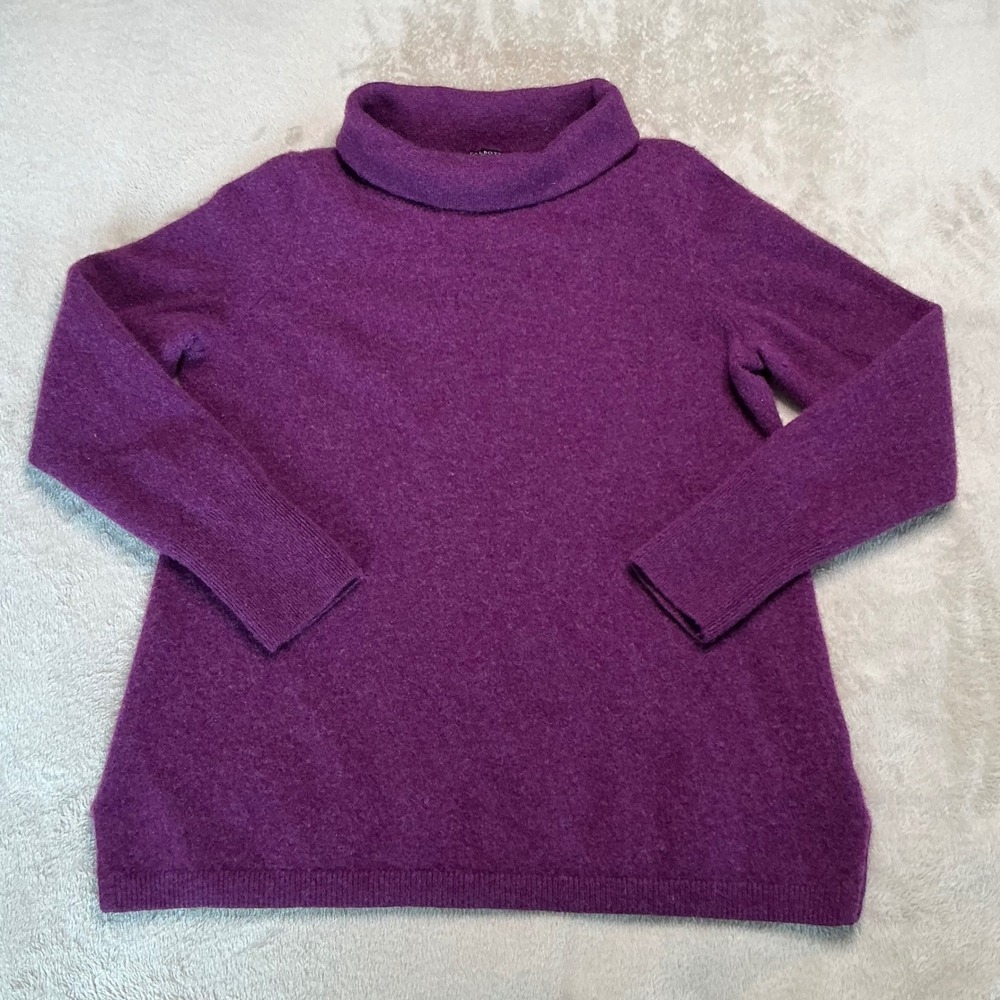 Talbots Petite Pure Cashmere Sweater Cowl Neck Purple Women's Medium Petite EUC